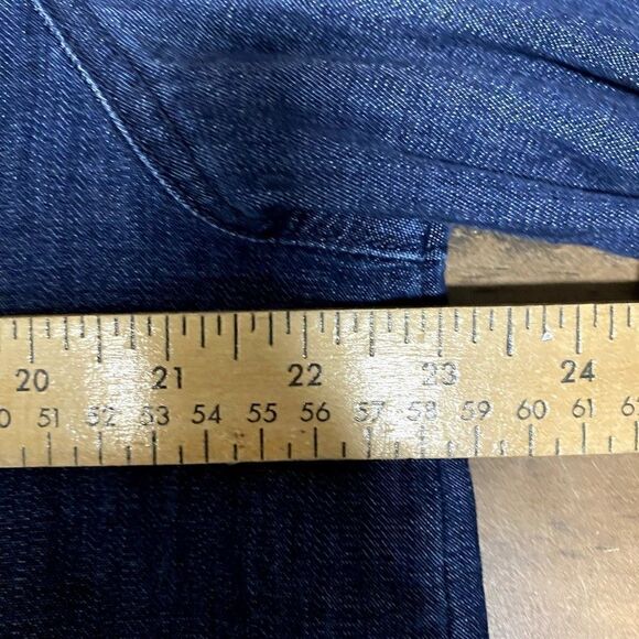 Chico's Womens Chambray Jacket Button Front Pockets Blue tencel - Picture 5 of 6